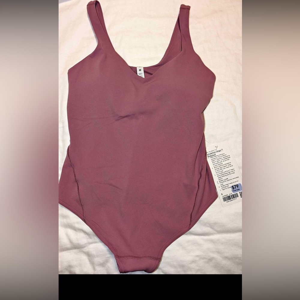 Nwt lululemon align too bodysuit thong 8 rose / Maeve color $89